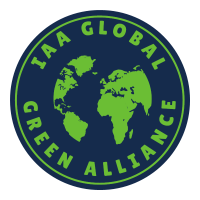 The image shows a green globe with the text go green in the color green